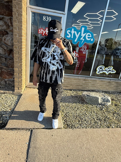 StyleGods Angel T Shirt Crop Boxy Fit -  Bleach Black