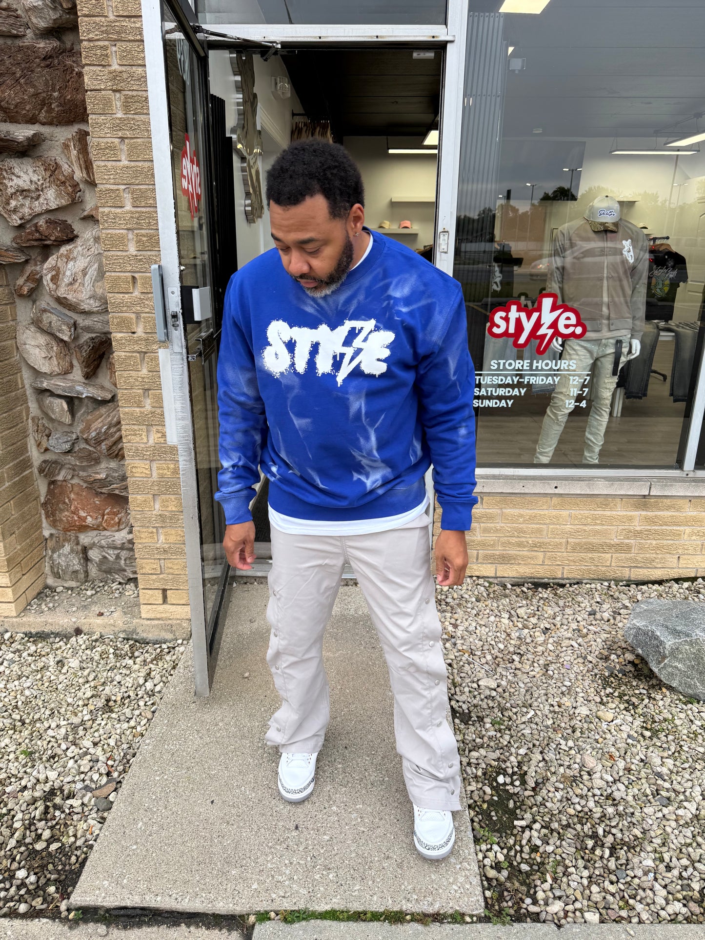 StyleGods Paint Style Crewneck SweatShirt - Royal