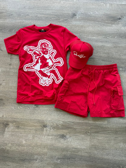 Rebel Nylon Cargo Short - Red