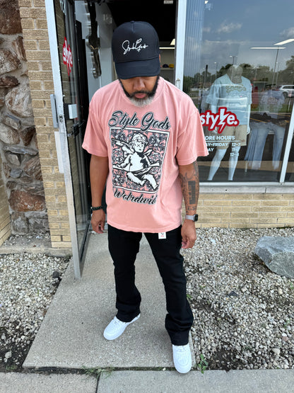 StyleGods Angel Paint T Shirt -  Mauve\White\Grey\Black