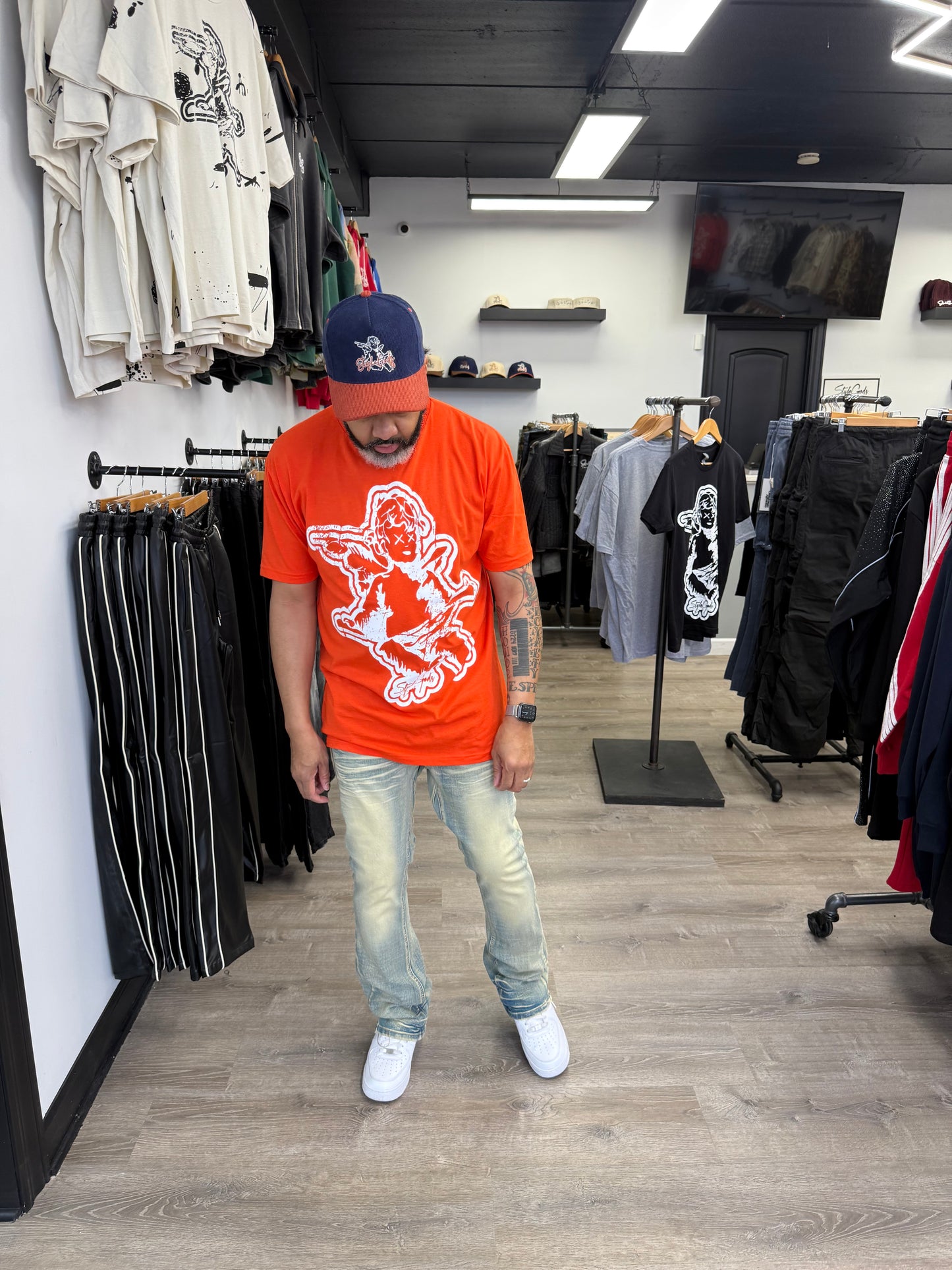 StyleGods Jumbo Angel T Shirt Orange\White