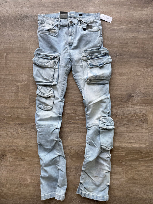 Liberation Stack Cargo Pants L7094 Ice Blue