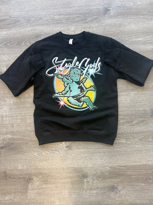 StyleGods Air Brush Style Crewneck SweatShirt - Black