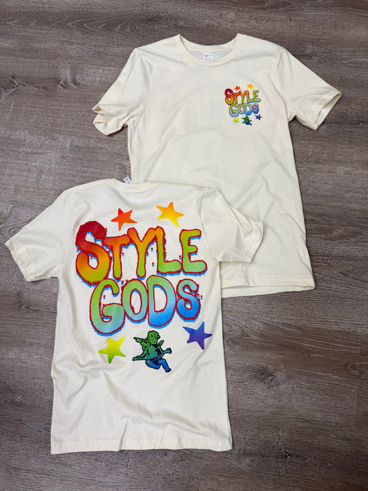 StyleGods Call Me T Shirt Cream\Multi