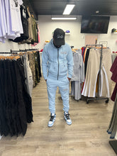 StyleGods Style Zip Up Jogging Suit - Baby Blue/White/Black