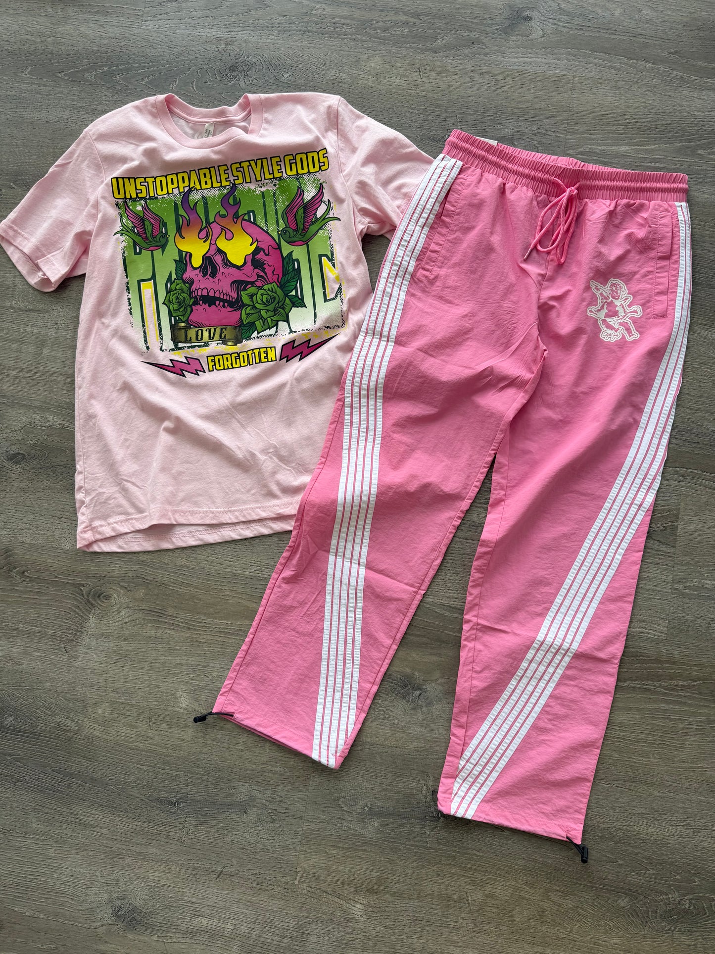 StyleGods Angel Nylon Joggers - Pink