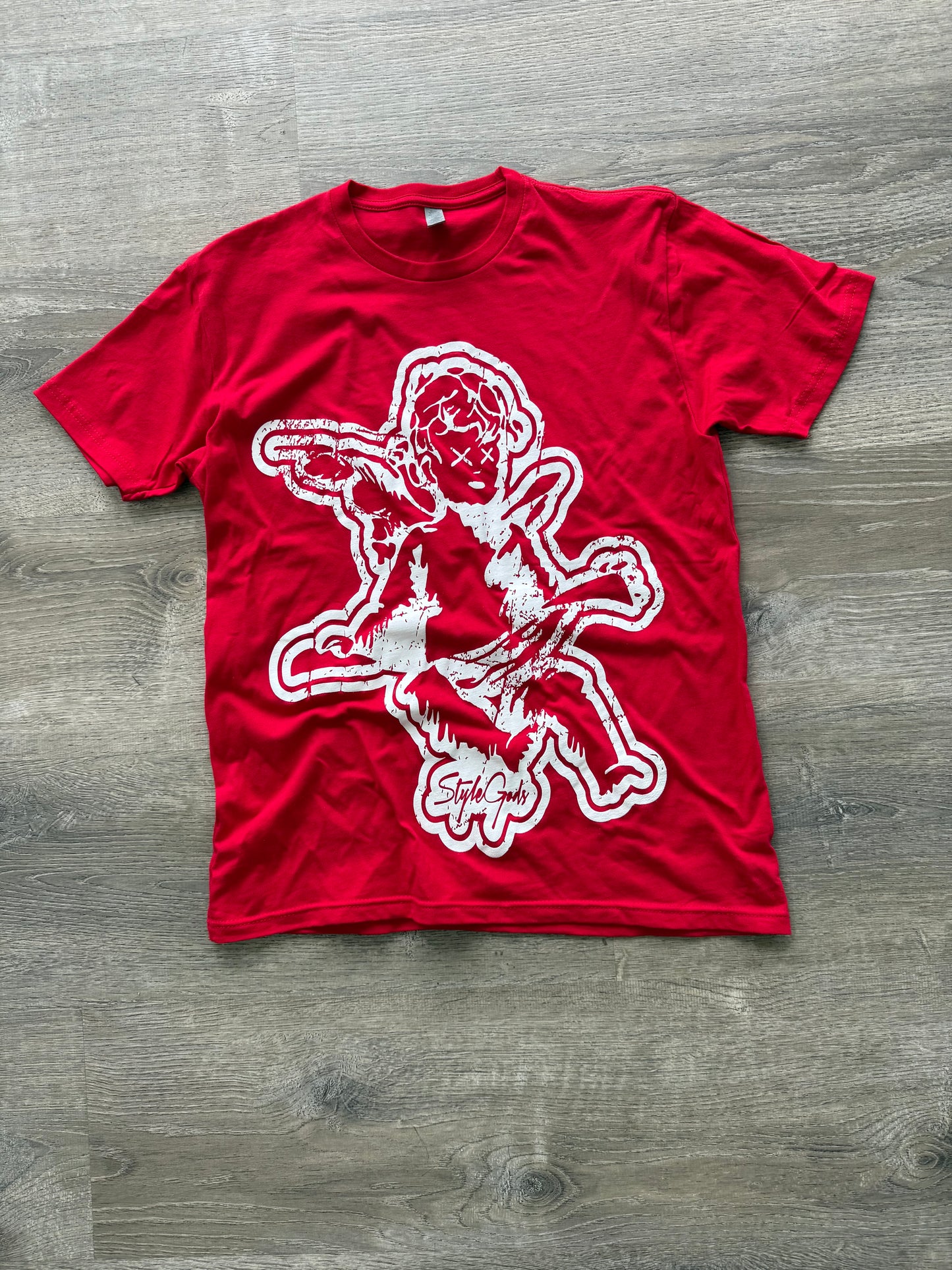 StyleGods Jumbo Angel T Shirt Red\White