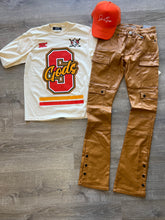 Bleeker and Mercer- Wax Denim Cargo STACKED FIT D605 - Timber