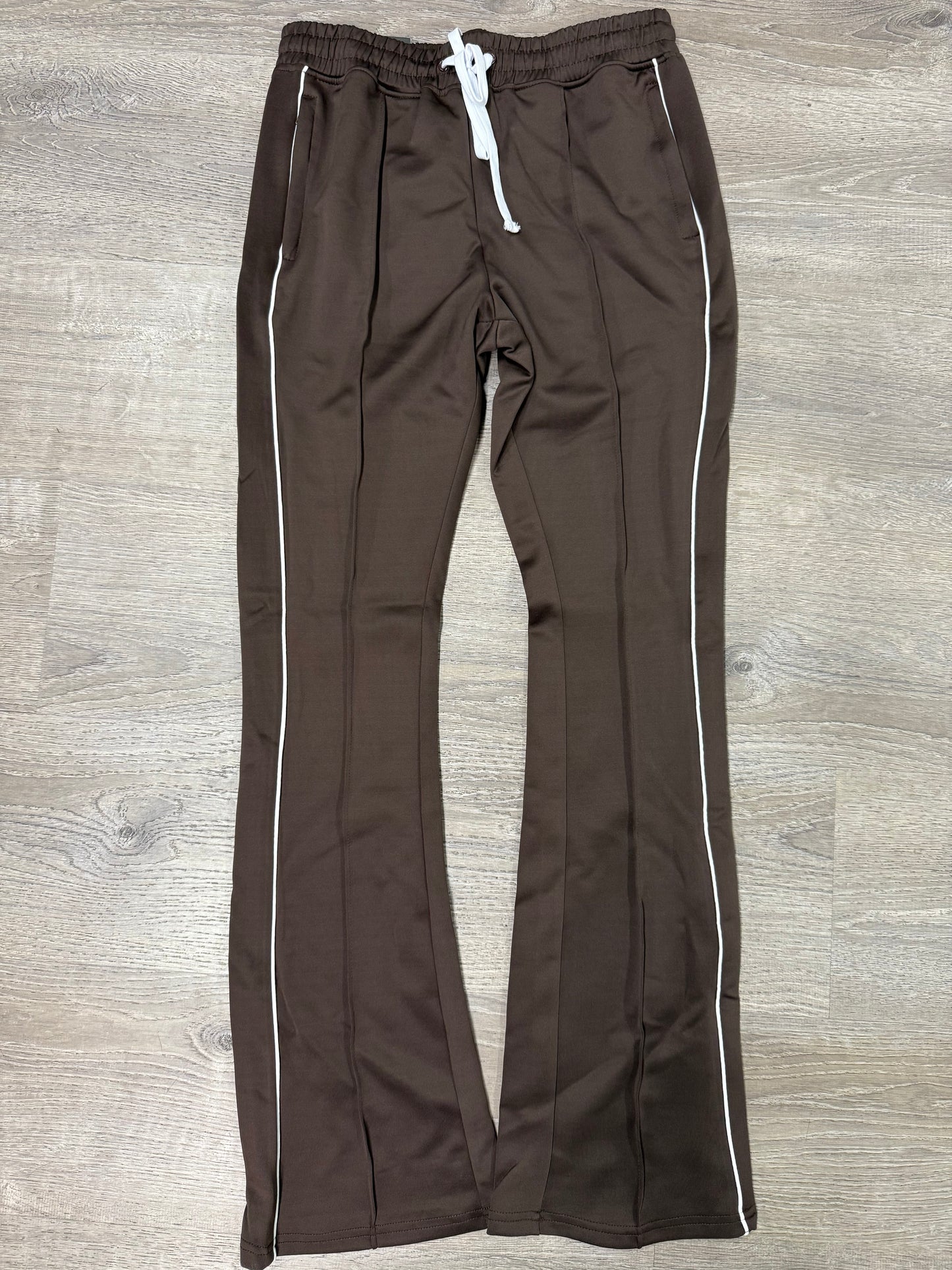 Rebel Minds STACKED Track Pants- Brown