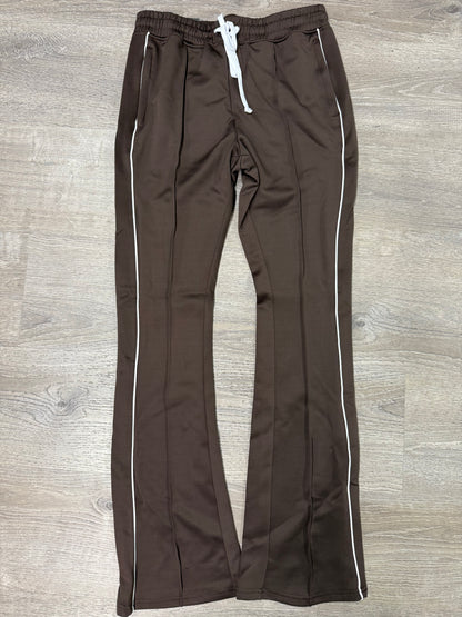 Rebel Minds STACKED Track Pants- Brown