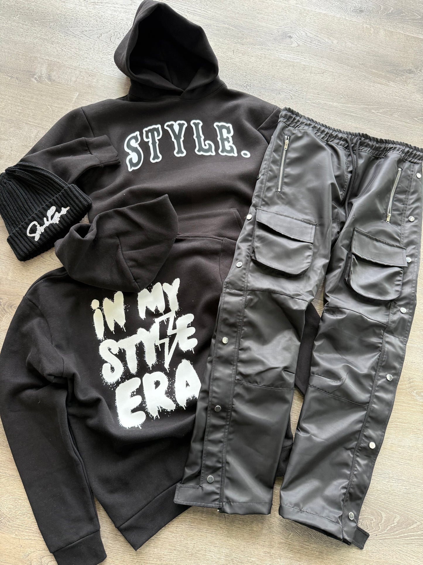 StyleGods STYLE Oversized Hooded SweatShirt - Black\White