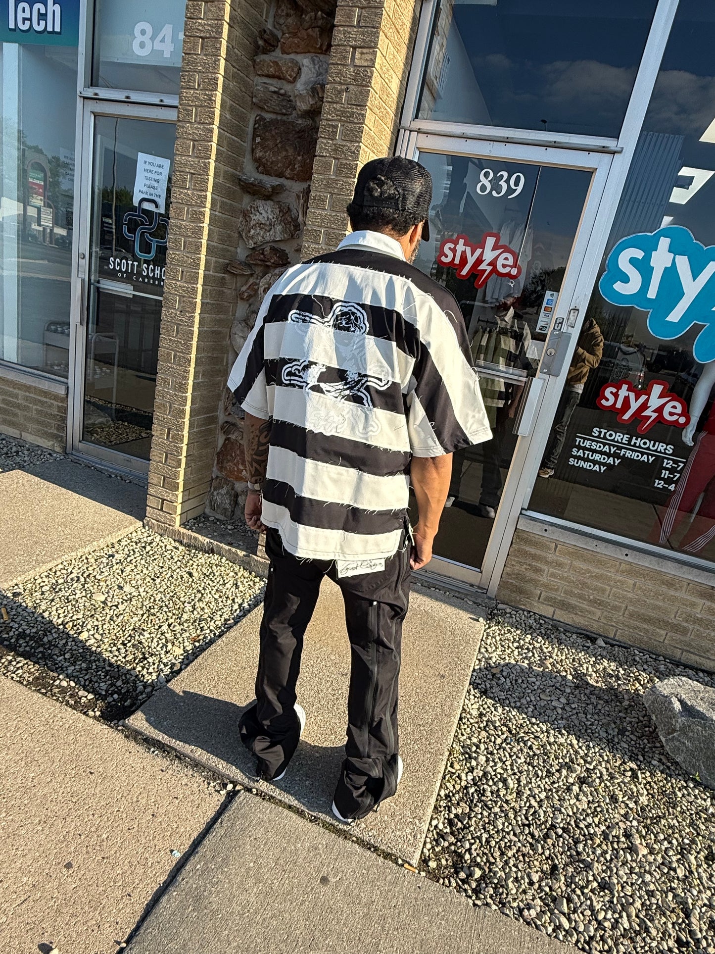 StyleGods Crop Polo -  Black\Off White