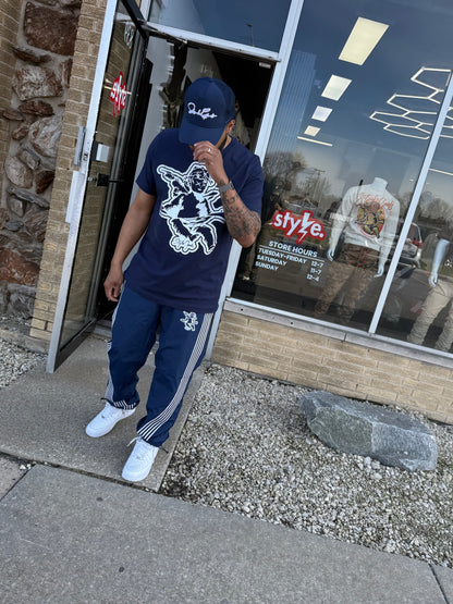 StyleGods Angel Nylon Joggers-Navy