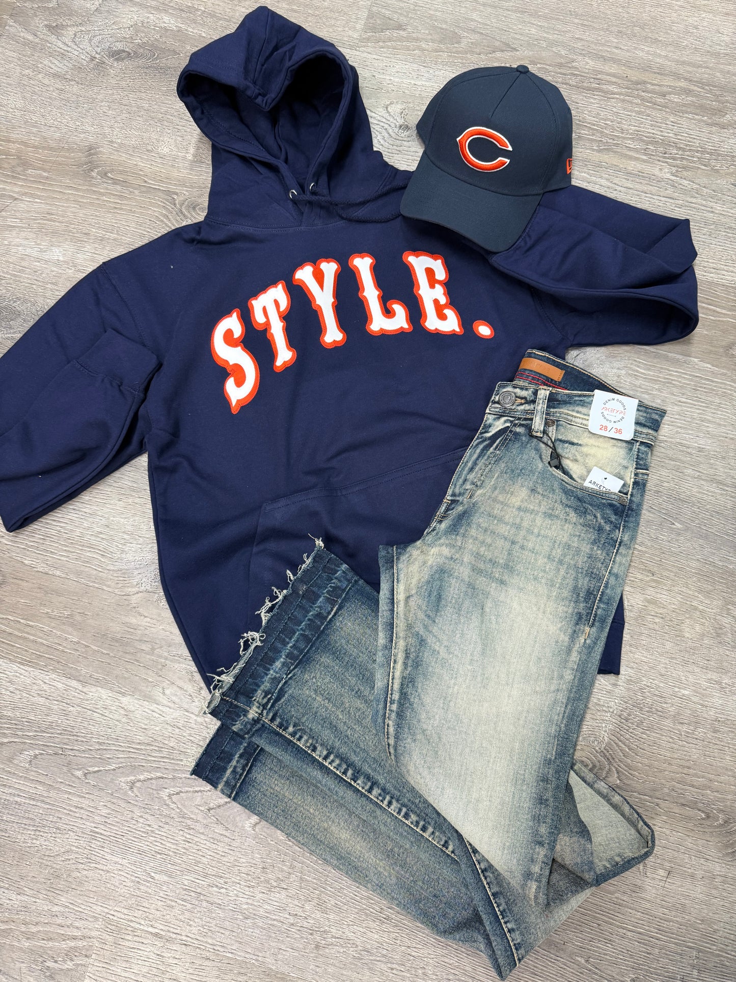 StyleGods Bears 2.0 Hoodie SweatShirt - Navy\White\Orange
