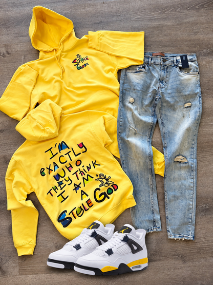 StyleGods They Know Hoodie Sweater Yellow\Multi