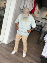 StyleGods Denim Crop Signature Script - Denim\Beige