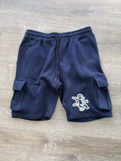 StyleGods Angel Sweat Cargo Shorts -  Navy