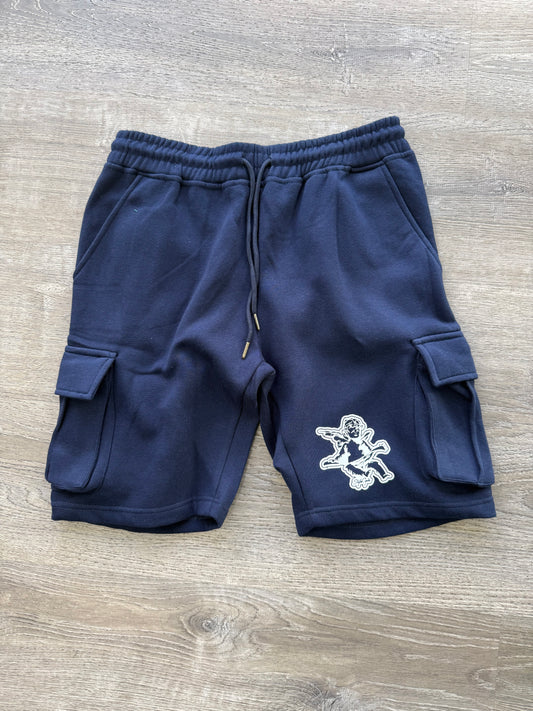 StyleGods Angel Sweat Cargo Shorts -  Navy