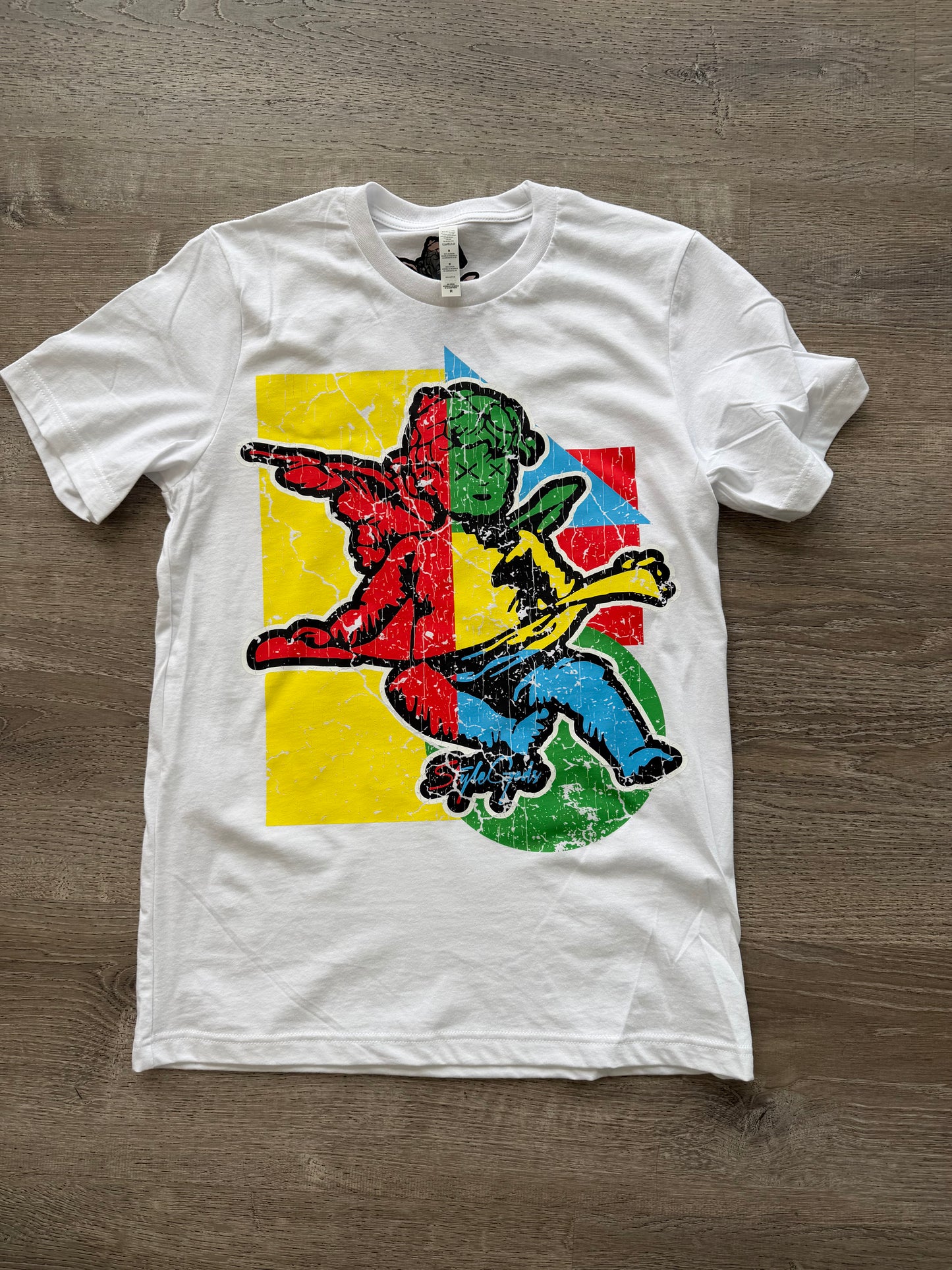 StyleGods Jumbo Shape T Shirt White\Multi