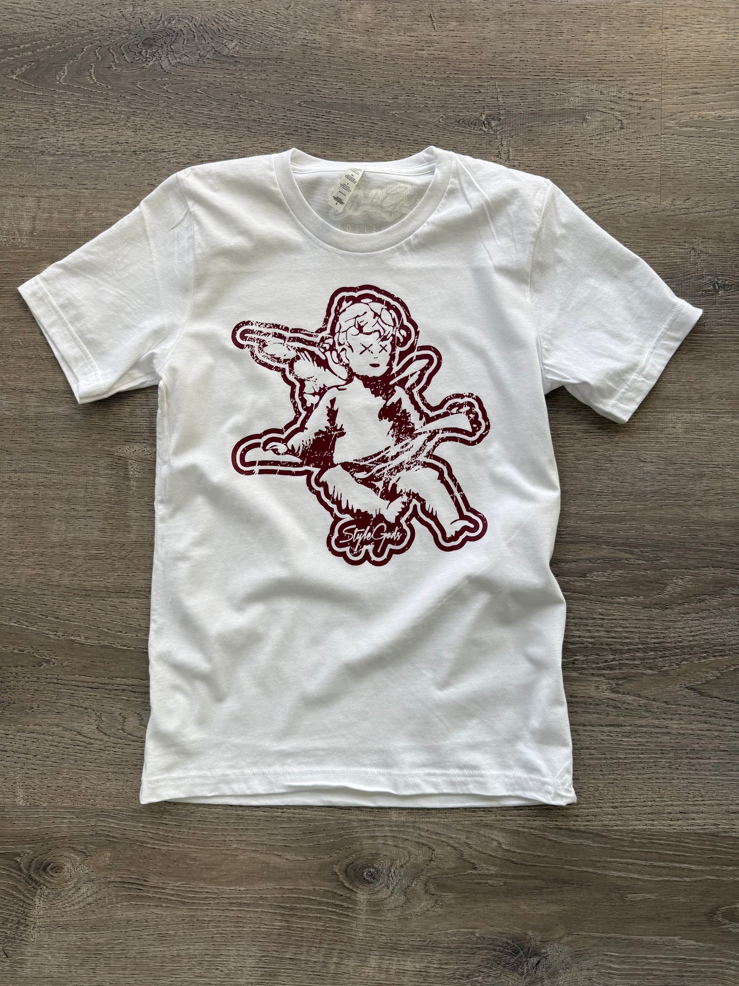 StyleGods Angel T Shirt White\Maroon