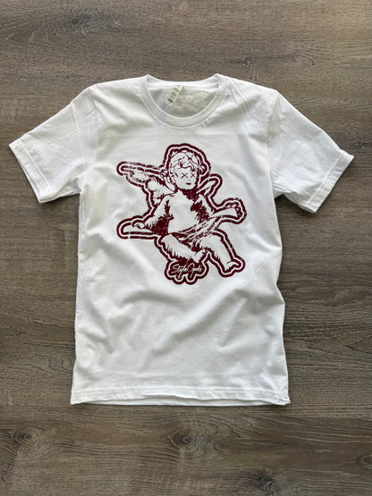 StyleGods Angel T Shirt White\Maroon