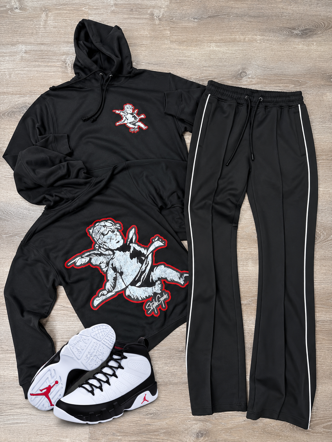 StyleGods Jumbo Angel Hoodie Sweater Black\Red\Grey