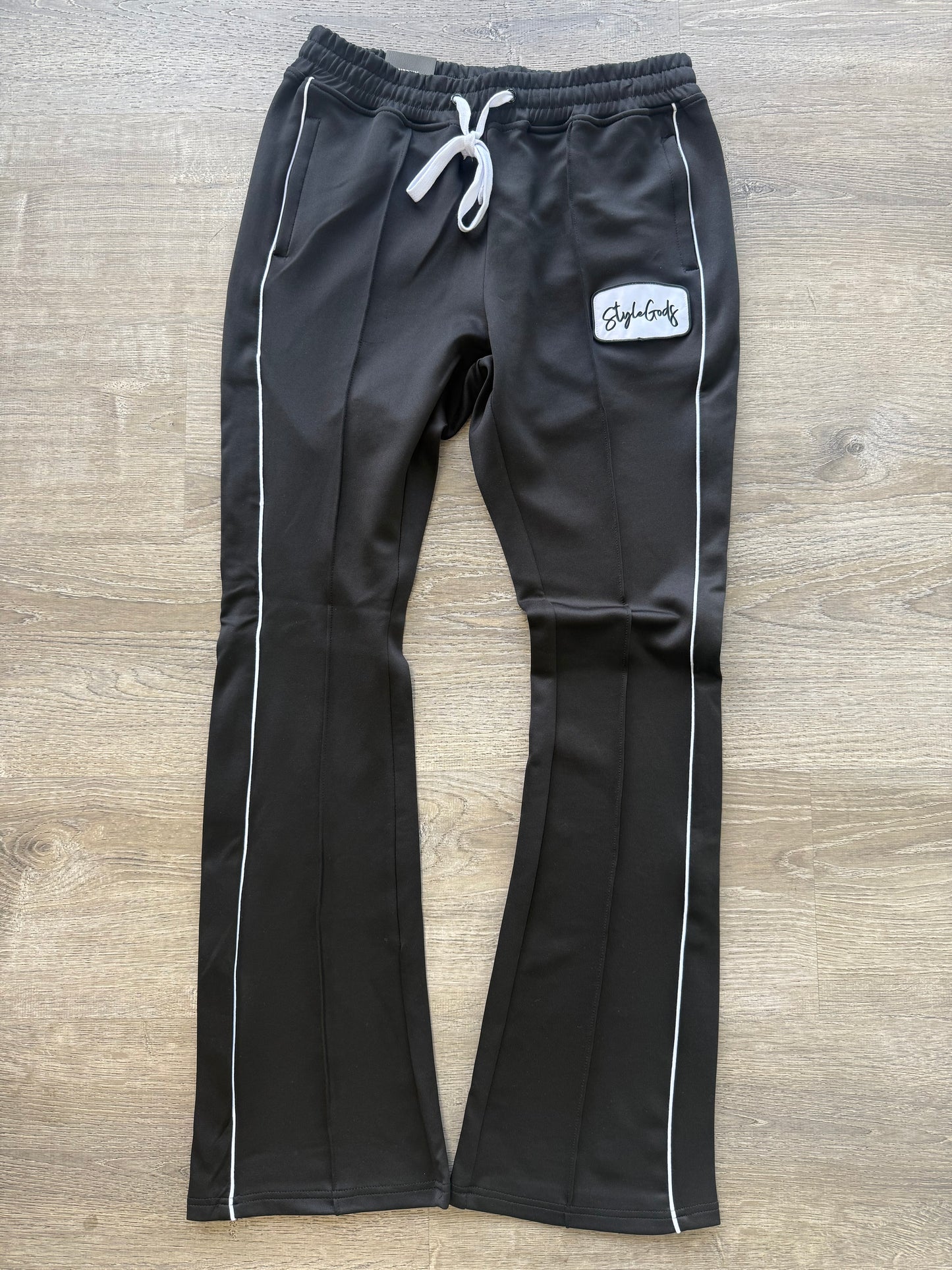 StyleGods STACKED Track Pants- Black