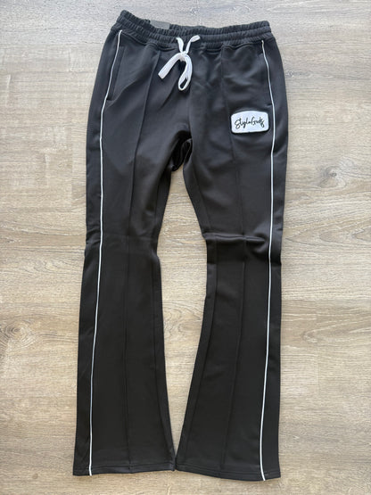 StyleGods STACKED Track Pants- Black