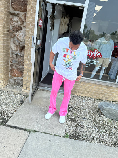 Rebel Minds STACKED Track Pants- Pink