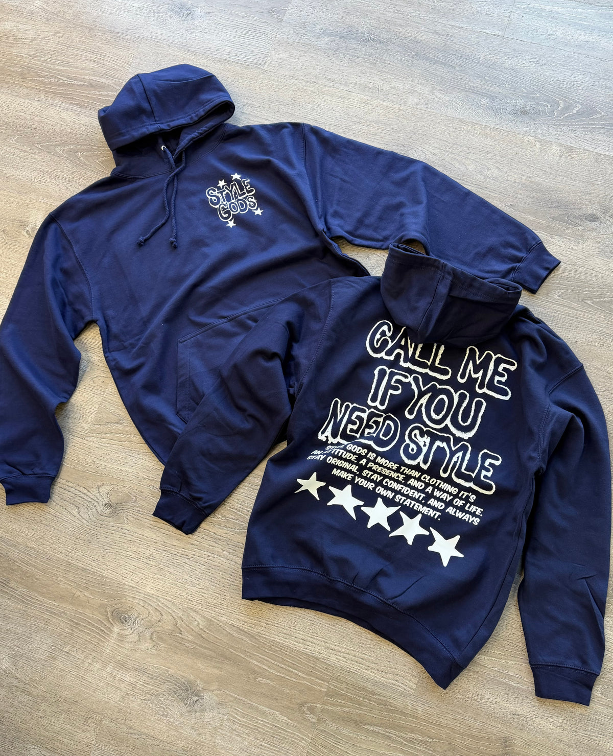 StyleGods Call Me StyleGod Hoodie Sweater Navy\White