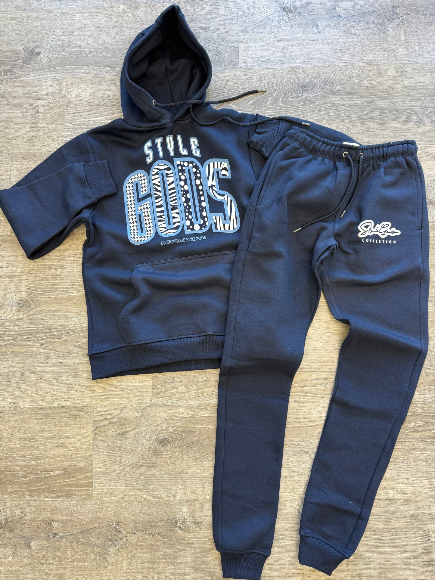 StyleGods Angel Jogging Suit - Navy\Light Blue