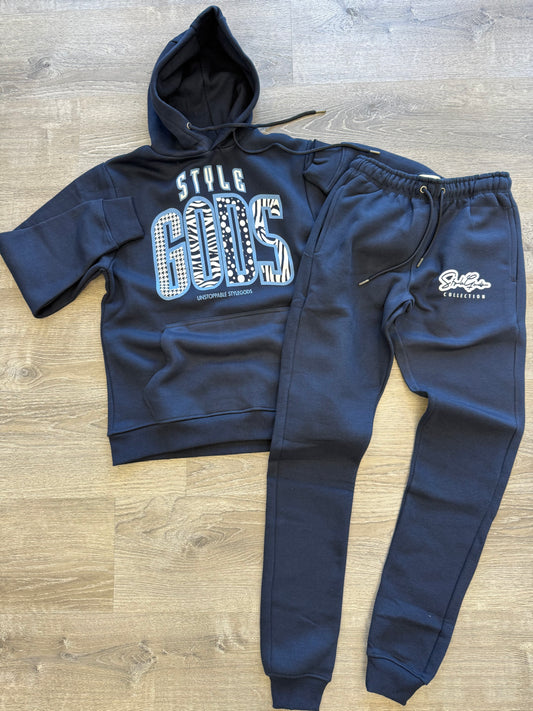 StyleGods Angel Jogging Suit - Navy\Light Blue