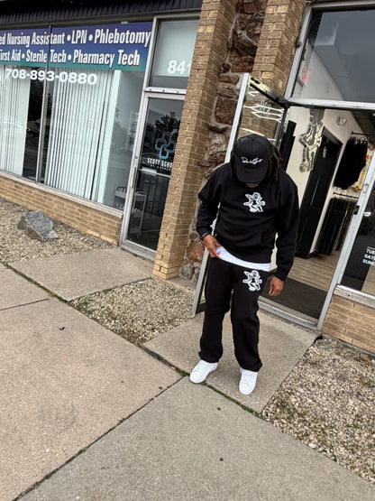 StyleGods Pullover Jogging Suit - Black\White