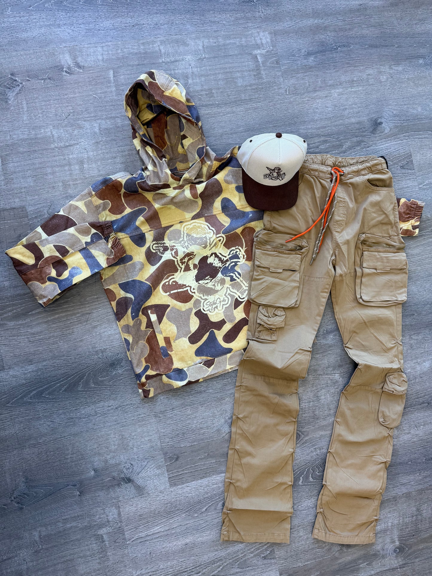 StyleGods Camo Denim Angel Hoodie - Camo