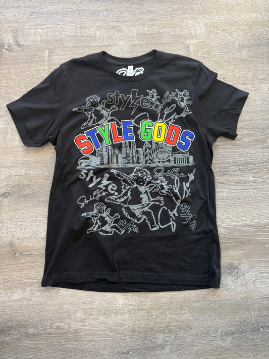 StyleGods Sketch Multi logo Shirt -  Black