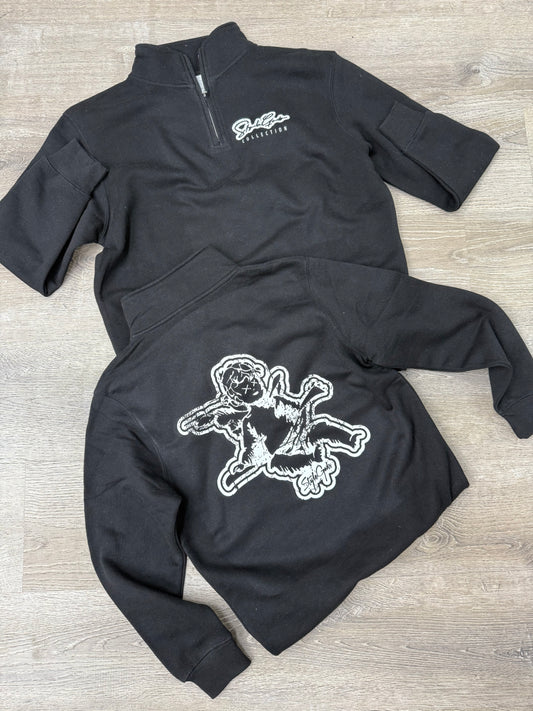 StyleGods Quarter Zip SweatShirt - Black