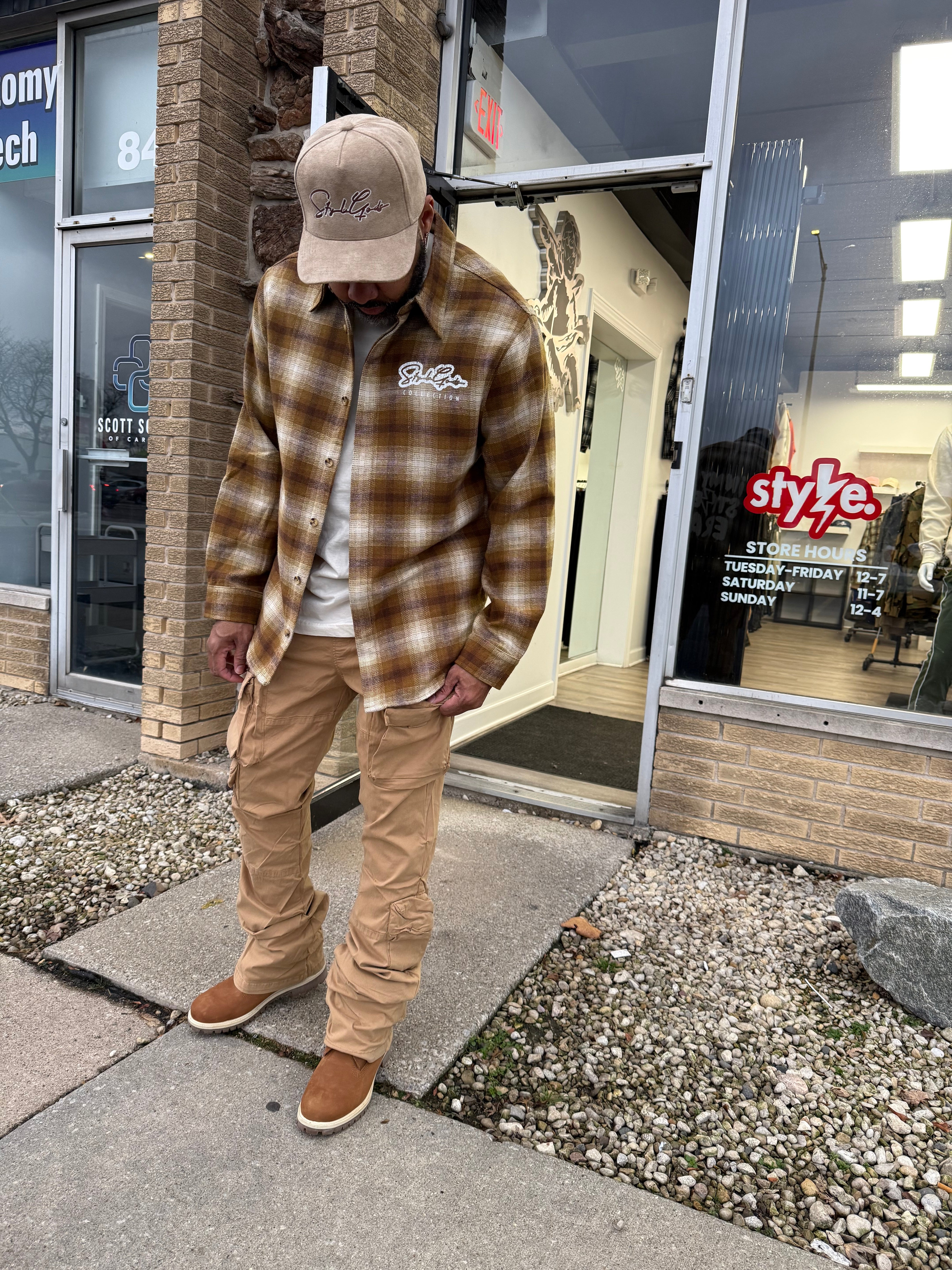 Dash Stack Cargo Pants AD807 Khaki Clearance – STYLE GODS