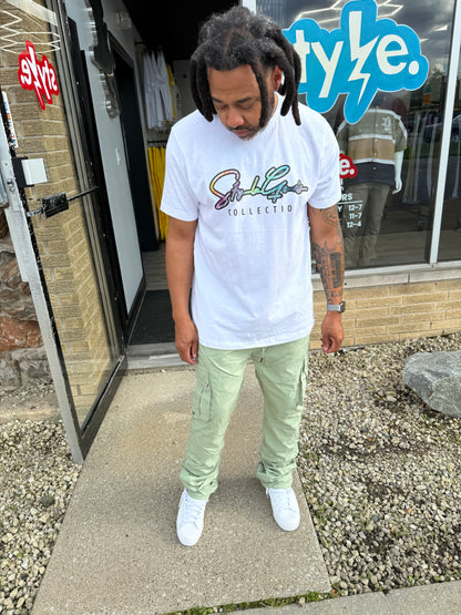 StyleGods Crayon Signature Script Shirt - white clearance