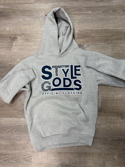 StyleGods Script Hoodie SweatShirt - Grey\Navy