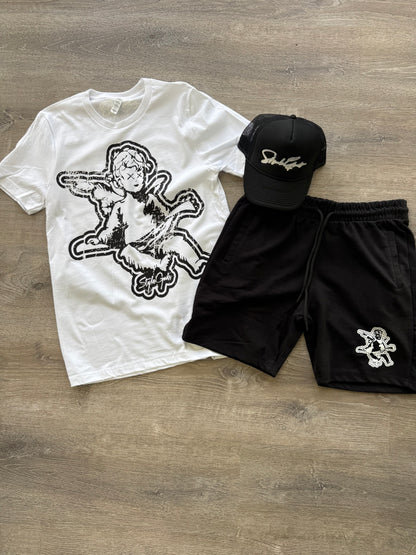 StyleGods Angel Sweat Shorts - Black
