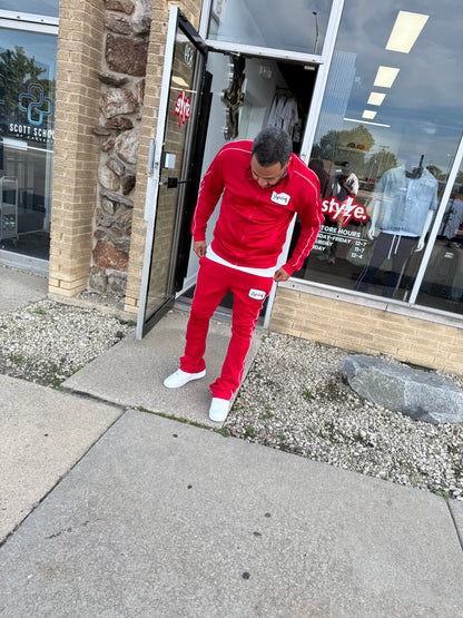 StyleGods STACKED Track Pants- Red