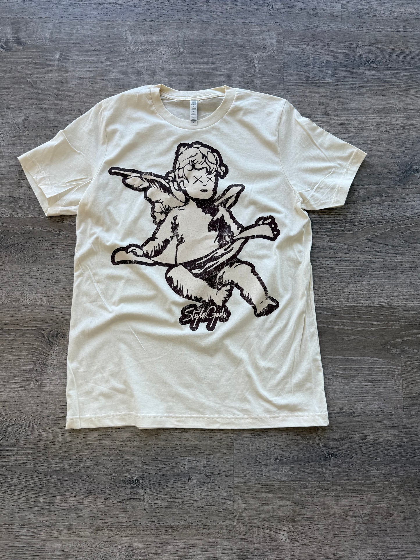 StyleGods Jumbo Angel T Shirt Tan\Brown