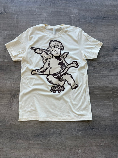 StyleGods Jumbo Angel T Shirt Tan\Brown