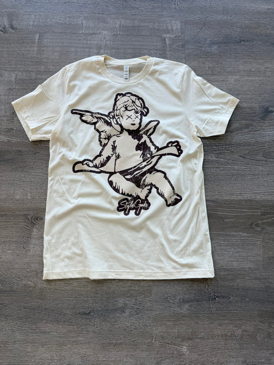 StyleGods Jumbo Angel T Shirt Tan\Brown