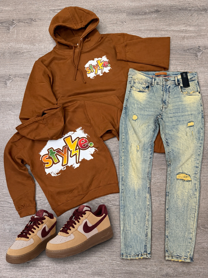 StyleGods Fall Style Hoodie Sweater Brown\Multi
