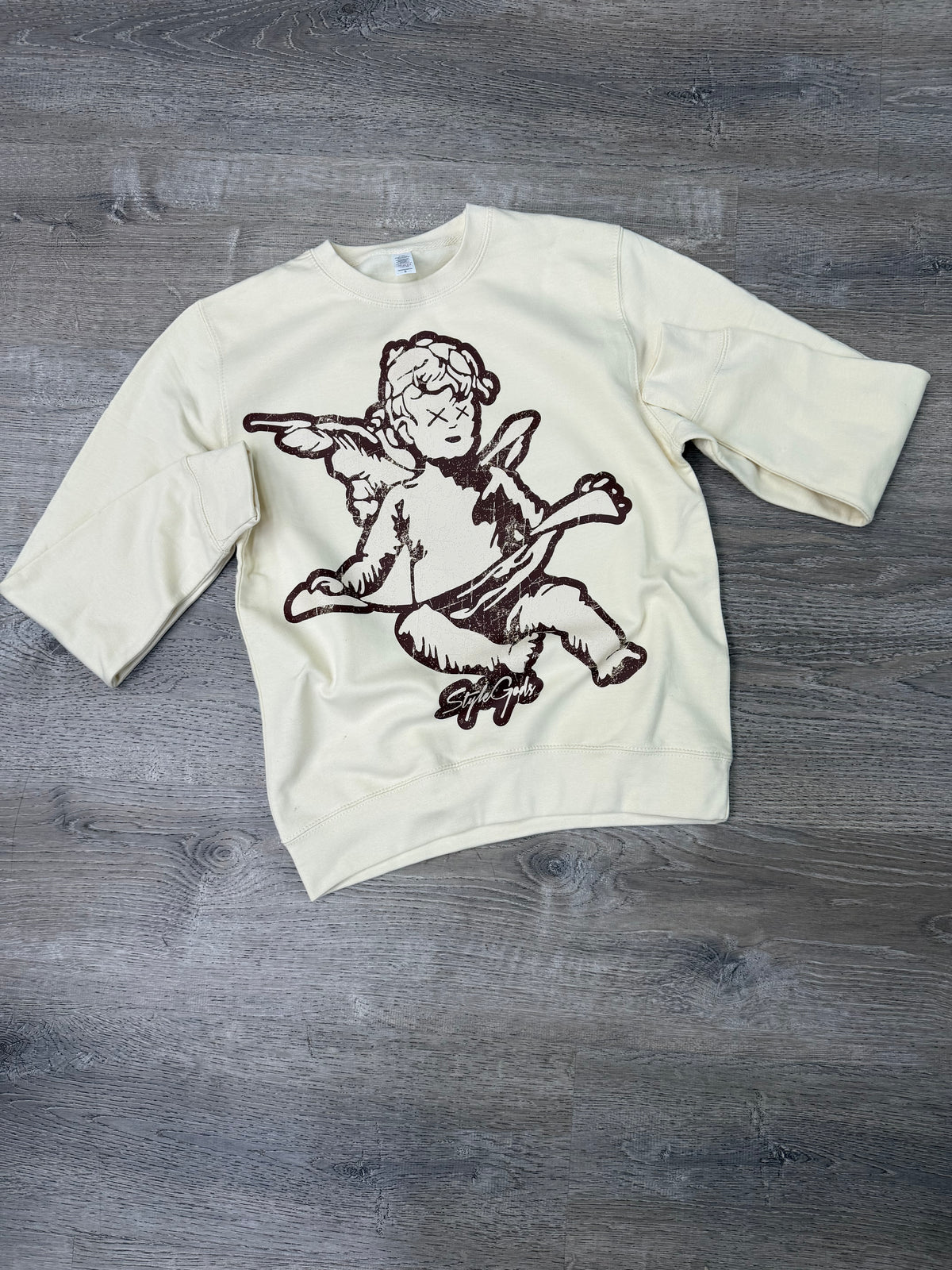 StyleGods Jumbo Angel Crewneck - Tan\Brown