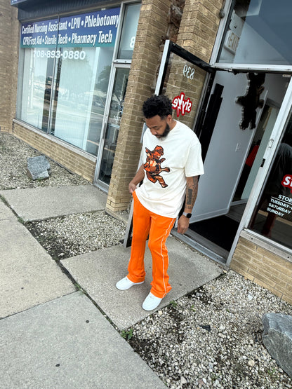 Rebel Minds STACKED Track Pants- Orange