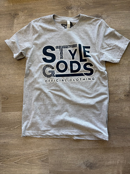 StyleGods Script T Shirt Grey\Navy