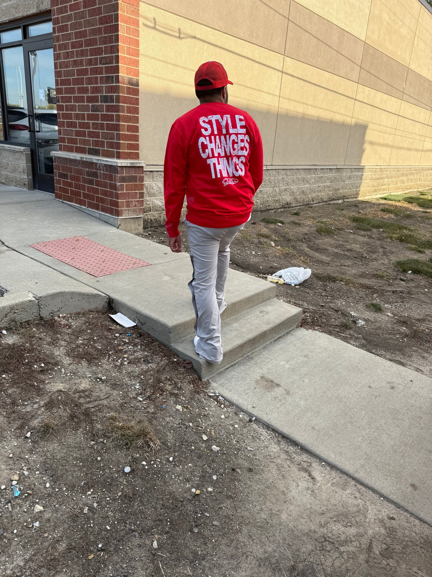 StyleGods Paint Angel  Crewneck SweatShirt - Red