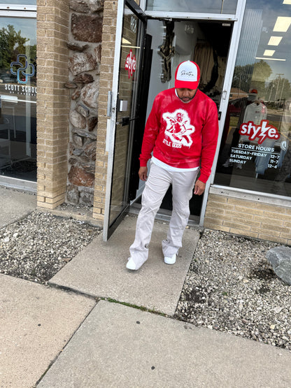 StyleGods Paint Angel  Crewneck SweatShirt - Red